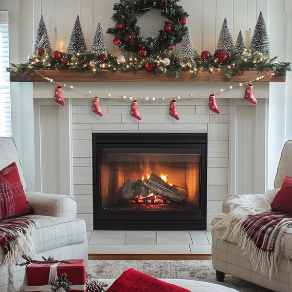 62 Inch Paper Mache Stocking Christmas Garland