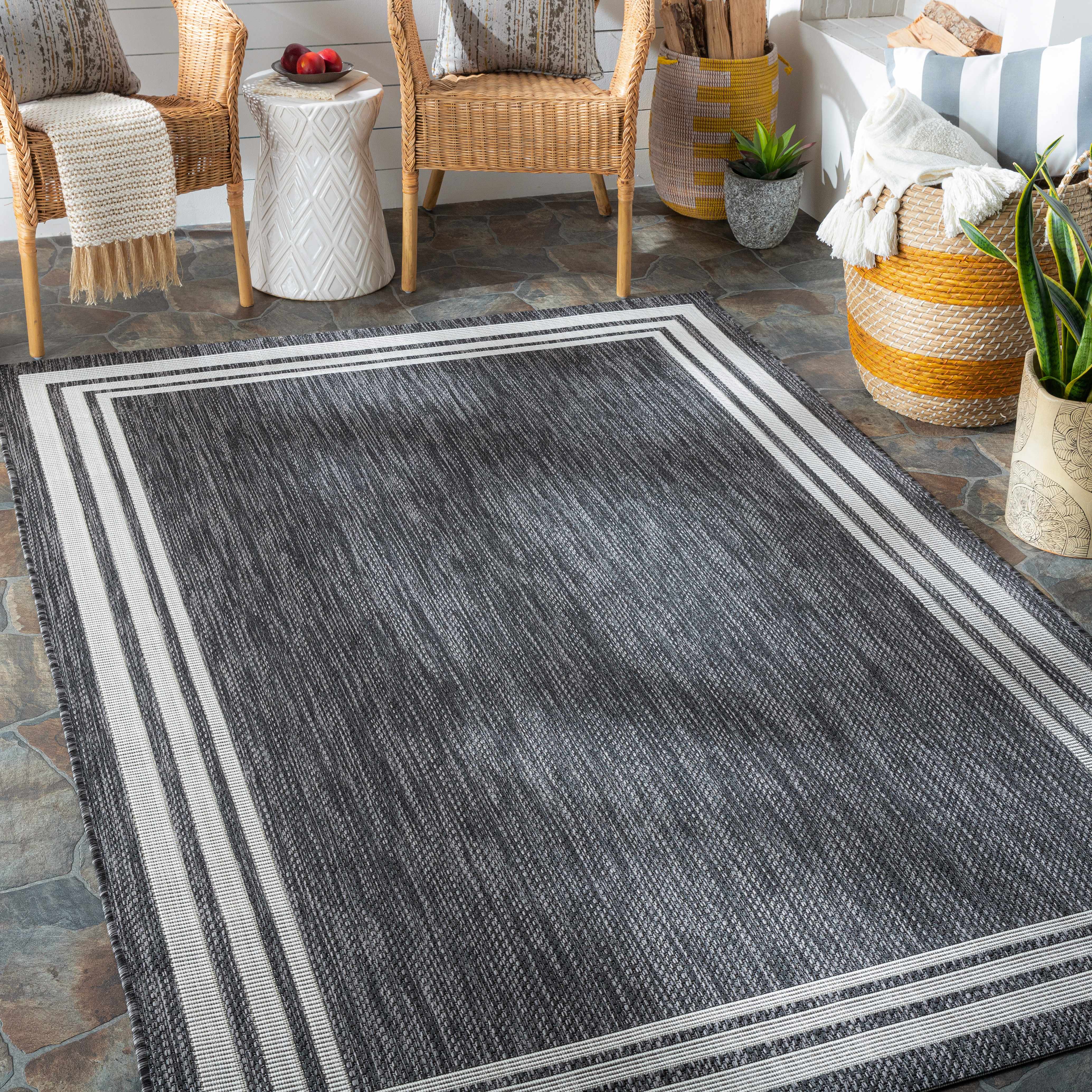 Charcoal Outdoor Rug