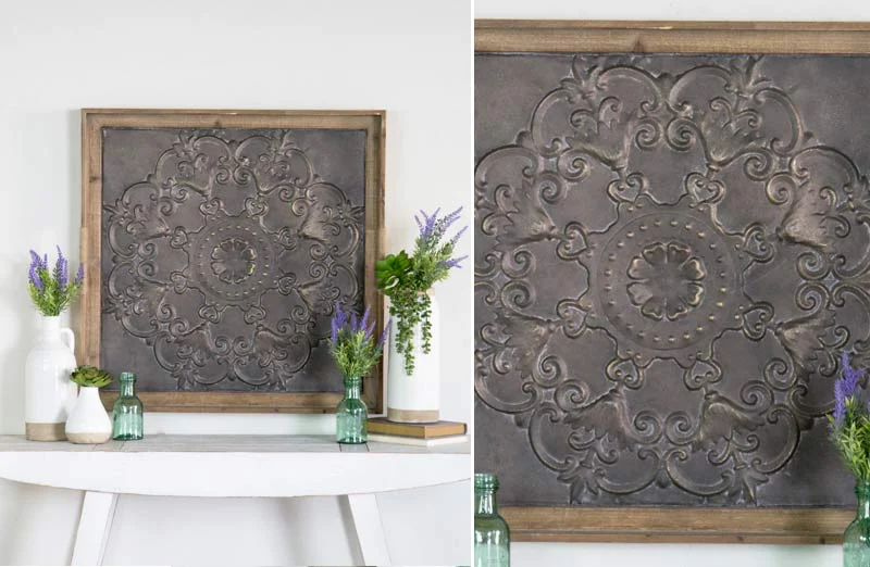 HUGE Wooden Framed Antique Wall Medallion