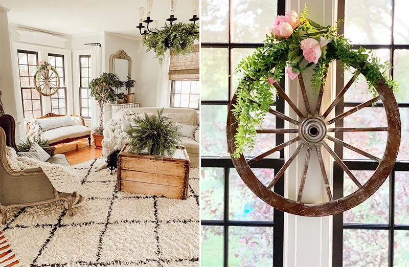 Wooden Wagon Wheel Decor