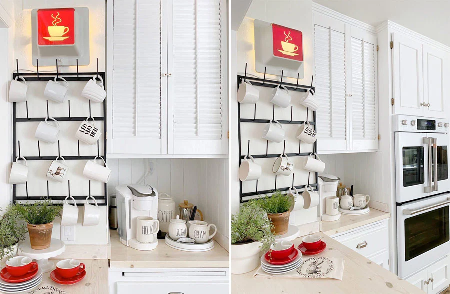 Vintage Blacksmith Wall Mug Rack