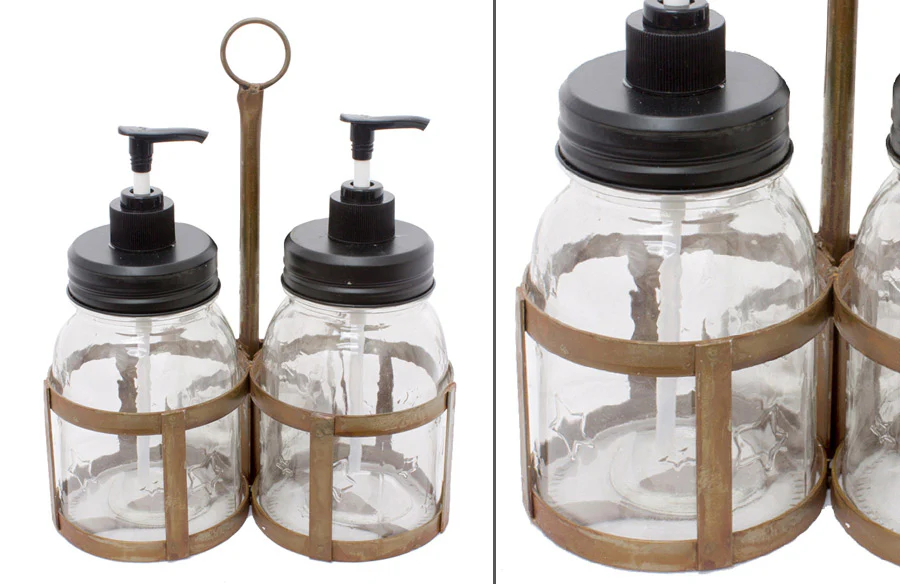 Double Mason Jar Soap Dispenser