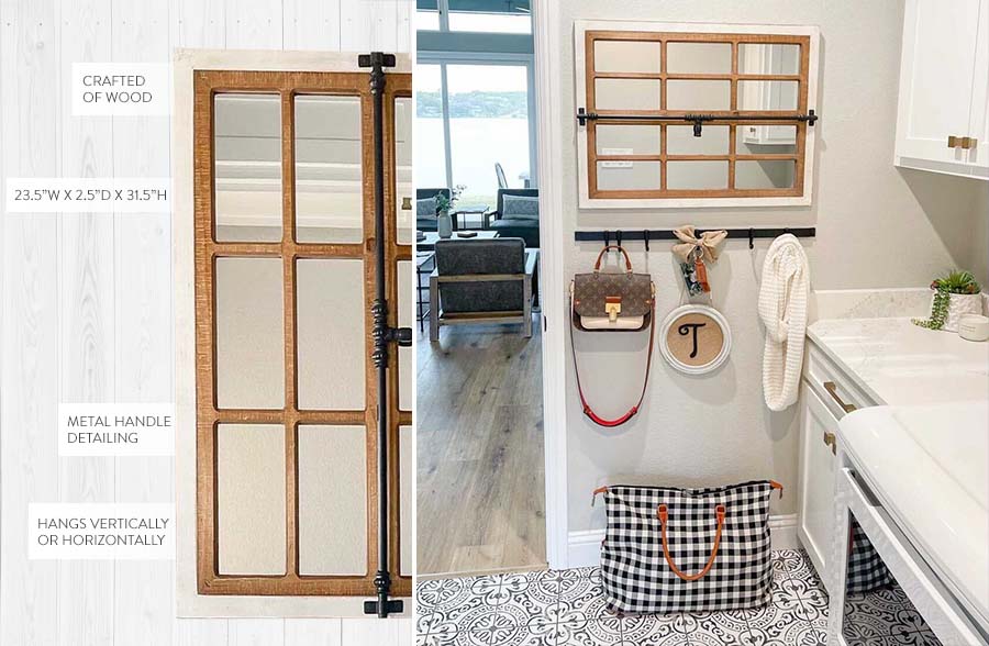 HUGE Window Pane Inspired Mirror