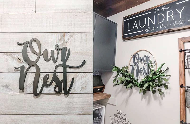 Our Nest Script Metal Cutout Sign