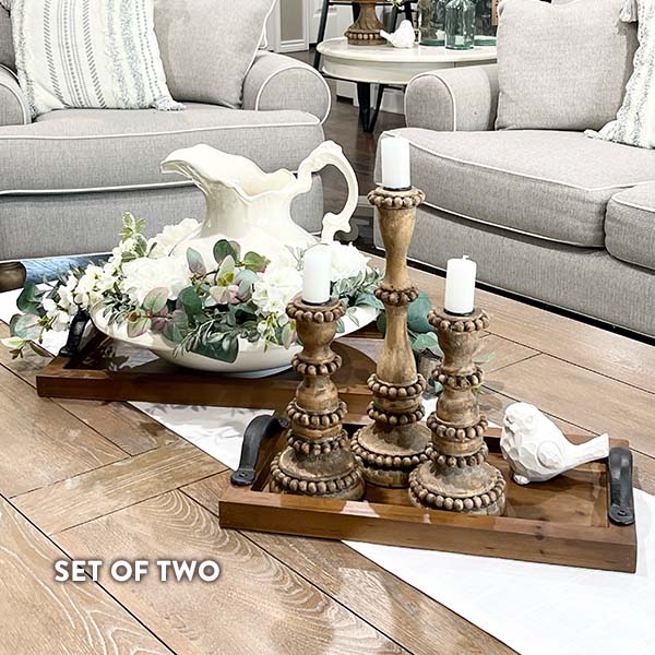 Modern Rustic Serving Trays, Set of 2