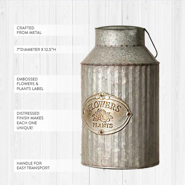 Vintage Inspired Metal Vase