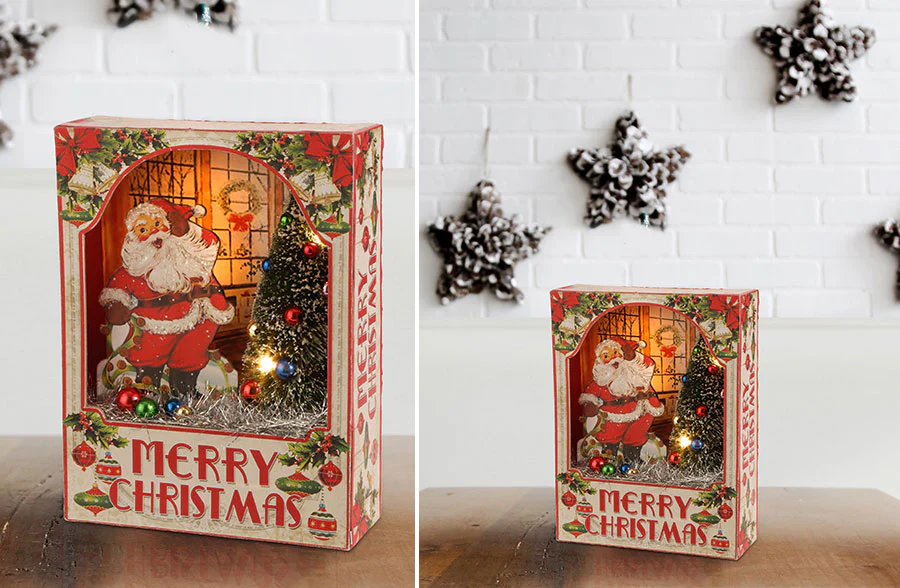 Light-up Santa Shadowbox