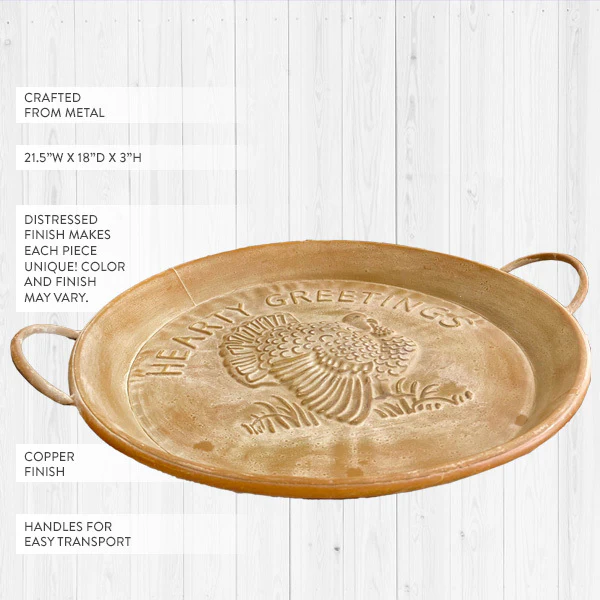 HUGE Hearty Greetings Turkey Tray