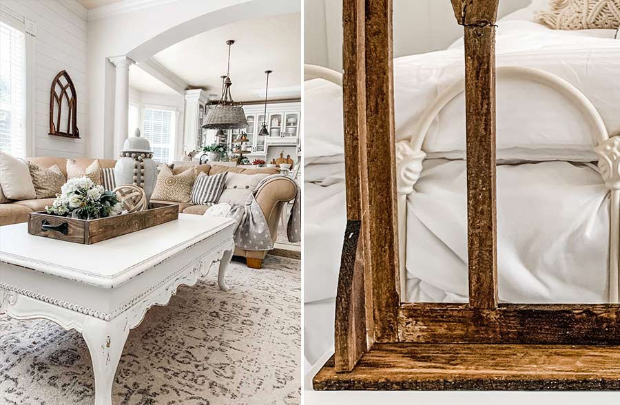 Wood Cathedral Window with Shelf, Pick Your Color