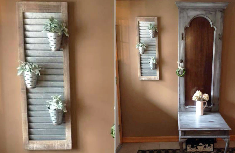 Shutter Display Rack with Olive Buckets