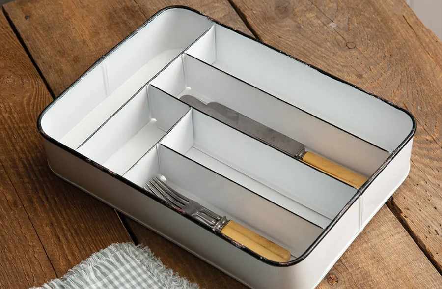 Chippy Enamel Cutlery Tray