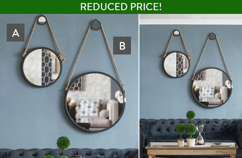 Rustic Rope Mirror, Pick your Size