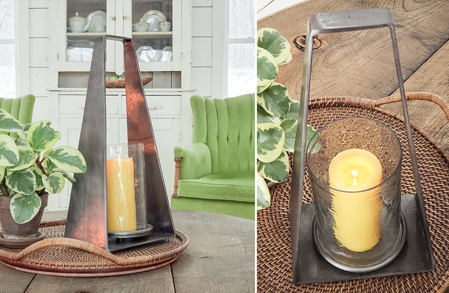 Modern Industrial Candle Lantern