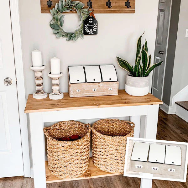Distressed Enamel and Wood Cubby