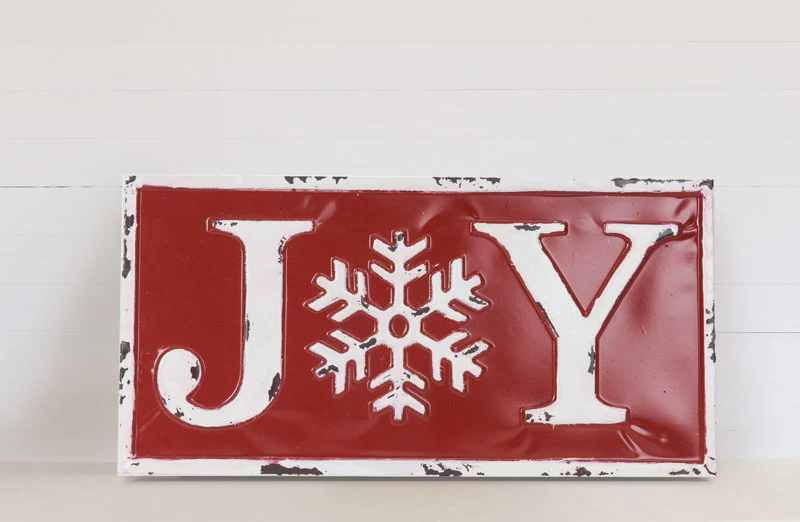 Embossed Snowflake Joy Sign