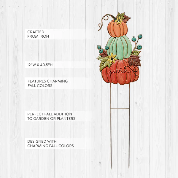 Stacked Pumpkin Yard Stake