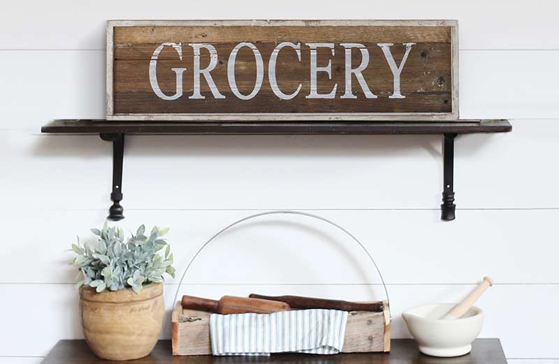 Wood Grocery Sign