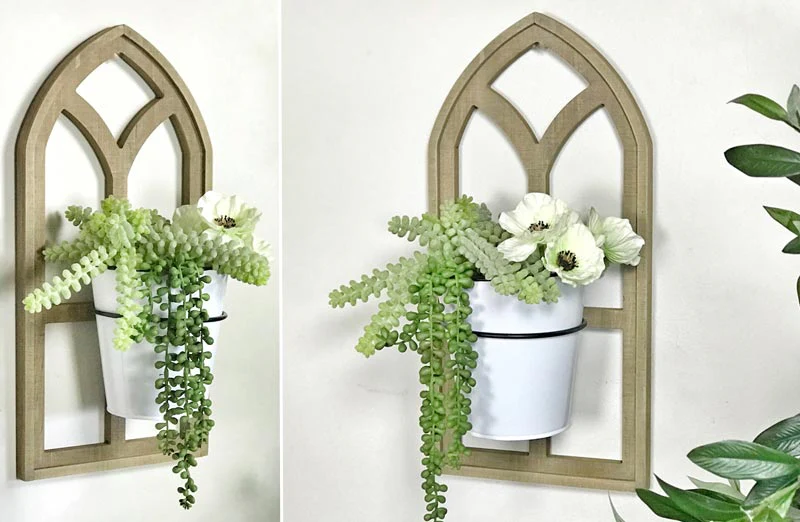 Cathedral Window Pane Wall Planter