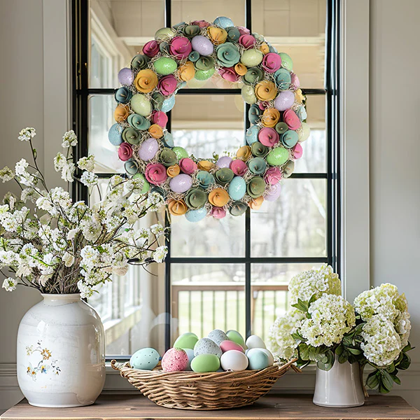 Rosette Easter Egg Wreath