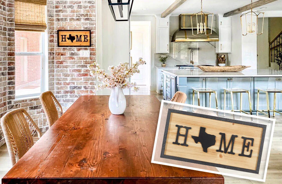 Wooden Texas Home Sign
