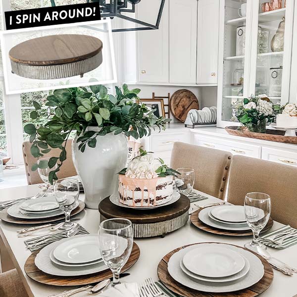 Wood and Iron Lazy Suzan