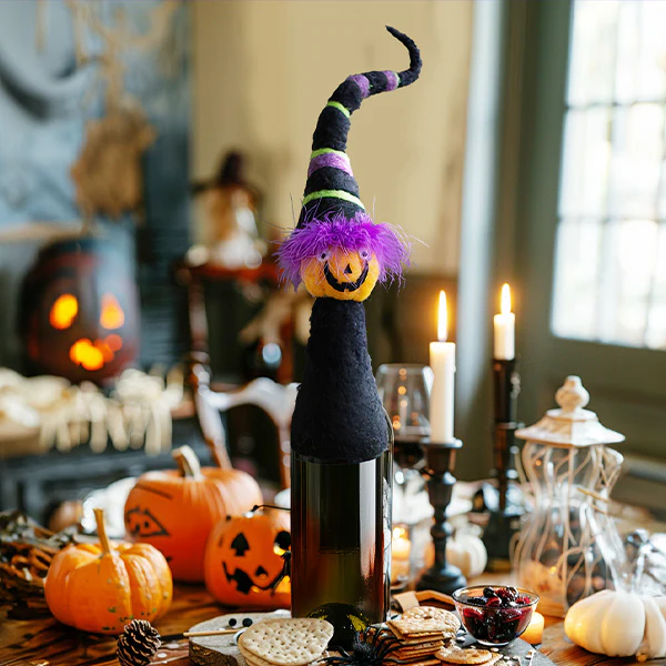 Felt Pumpkin Witch Bottle Topper