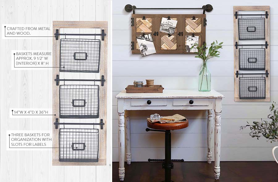 Metal Bin Wall Organizer