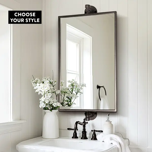 Industrial Metal Swivel Mirror, Pick Your Style