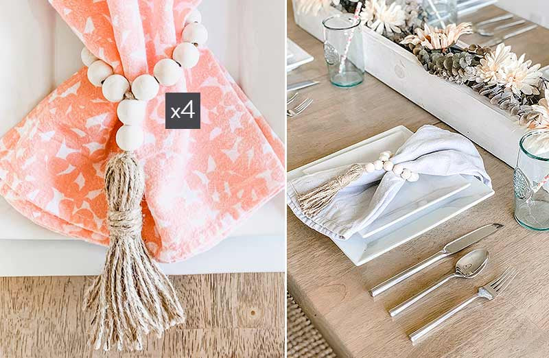 Napkin Ring Beads  Set of 4