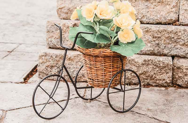 Willow Basket Bicycle Planter