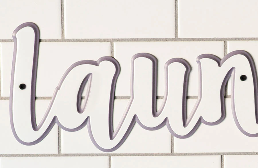 Enamel Inspired Laundry Script Sign