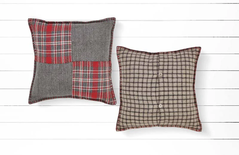 Plaid Patchwork Pillow