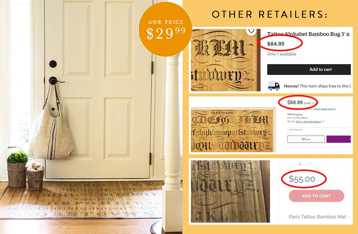 Tattoo Bamboo Rug 3'x5'