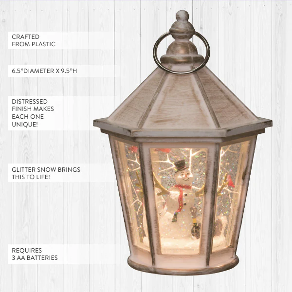 Vintage Street Lamp Christmas Snow Globe