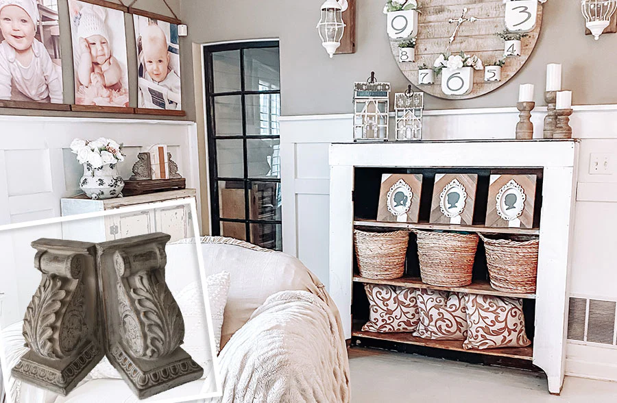 Classic Chunky Corbel Bookends, Set of 2