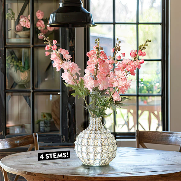 Lifelike Pink Snapdragons Stems, Set of 4