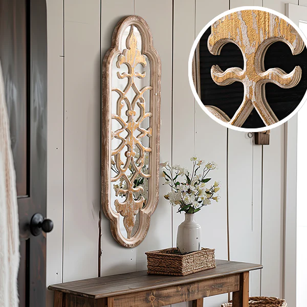 Fleur De Lis Distressed Accent Mirror