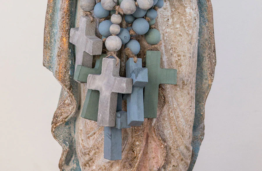 Wooden Prayer Beads with Cross, Set of 3