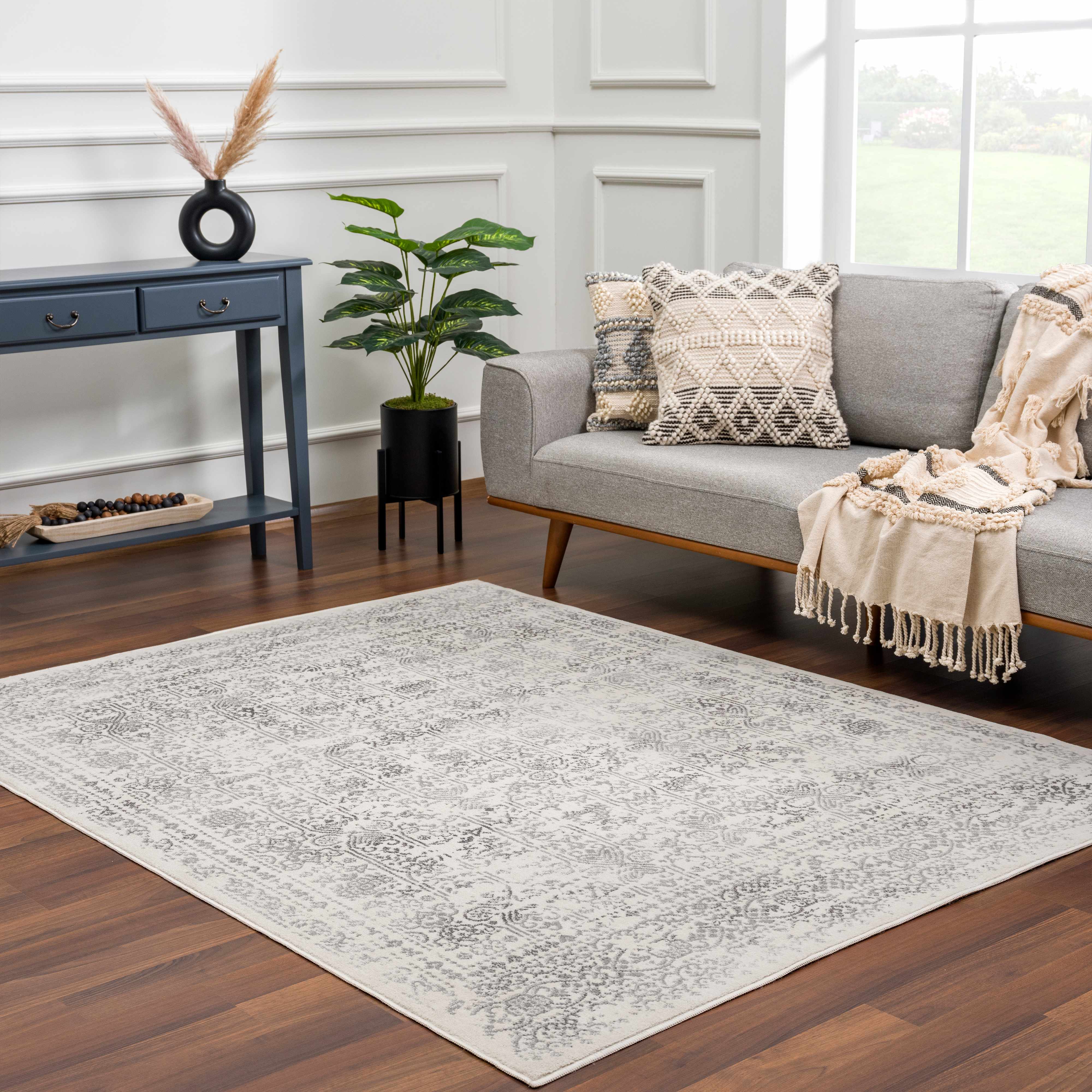 Distressed Gray Area Rug