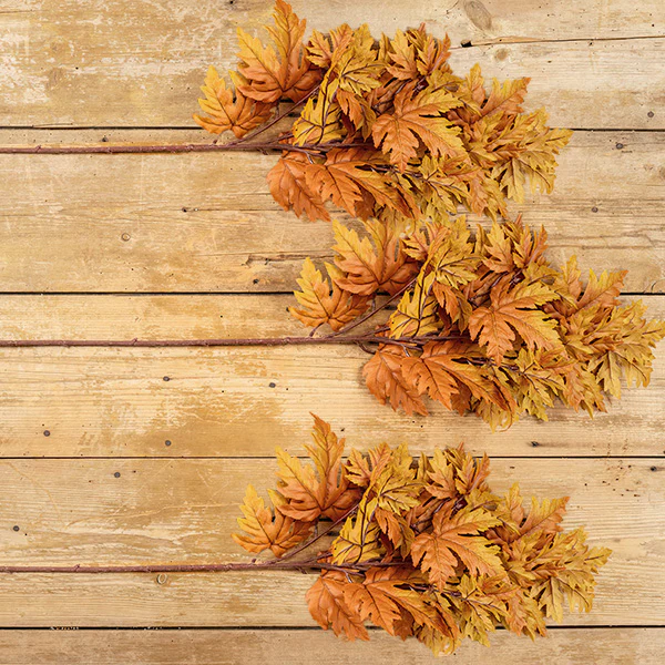 Brown Maple Leaf Spray, Set of 3