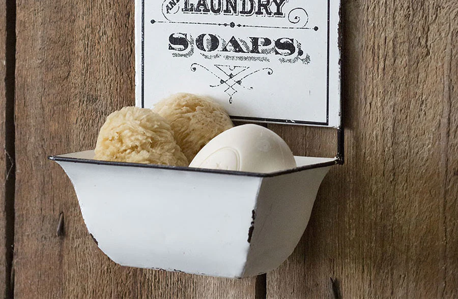 Distressed Enamel Toiletries Wall Caddy