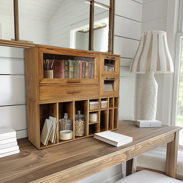 Wooden Organizer Cubby Unit | Vintage Farmhouse