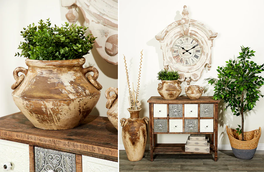 Aged Finish Terracotta Vase