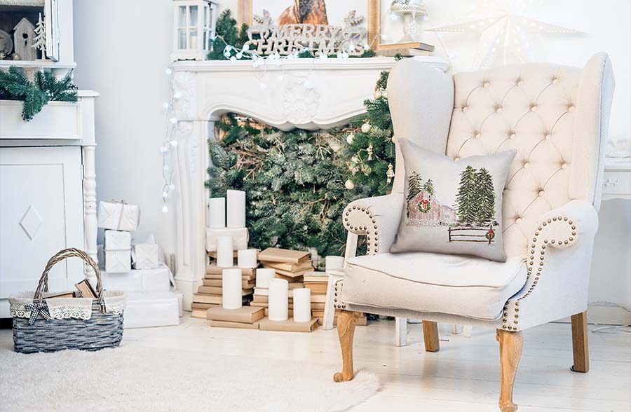 Winter Barn Pillow Case | Handmade in USA