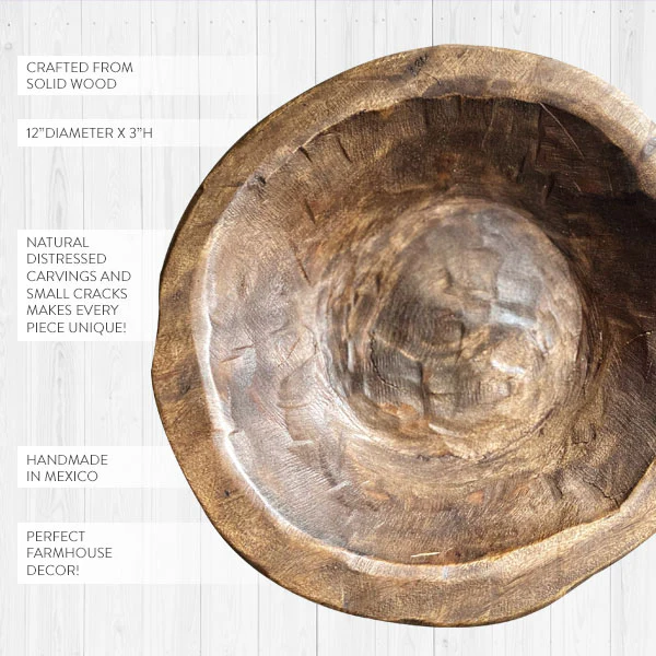 Round Wooden Dough Bowl
