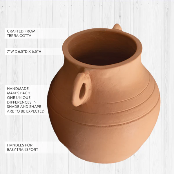 Handmade Terra Cotta Planter with Handles