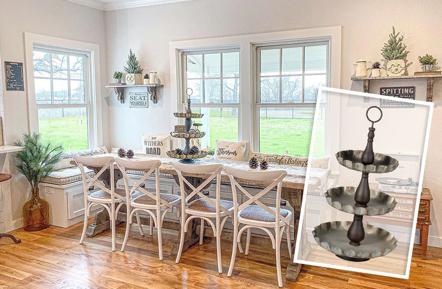 Scalloped Edge Three-Tier Tray