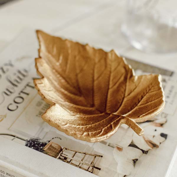 Golden Metal Leaf Tray