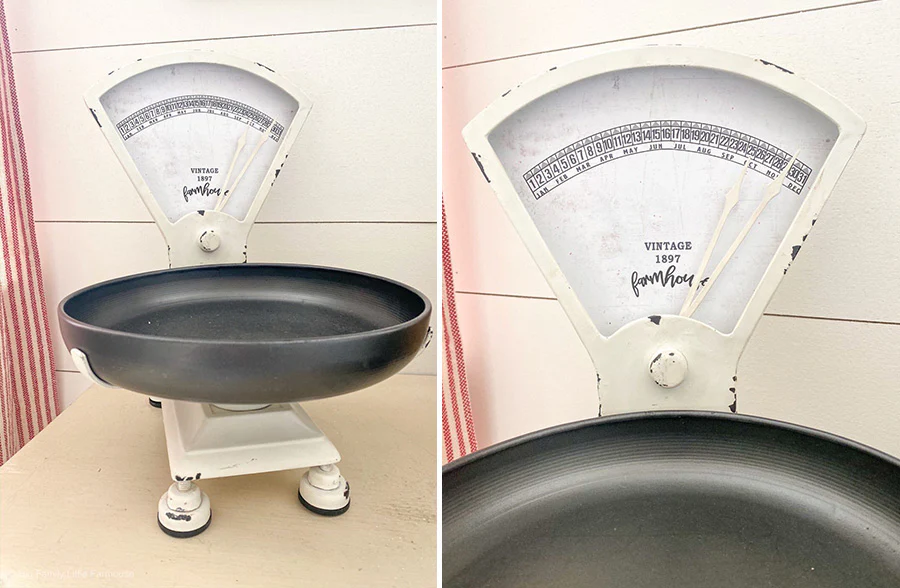 Decorative White Distressed Vintage Scale Calendar