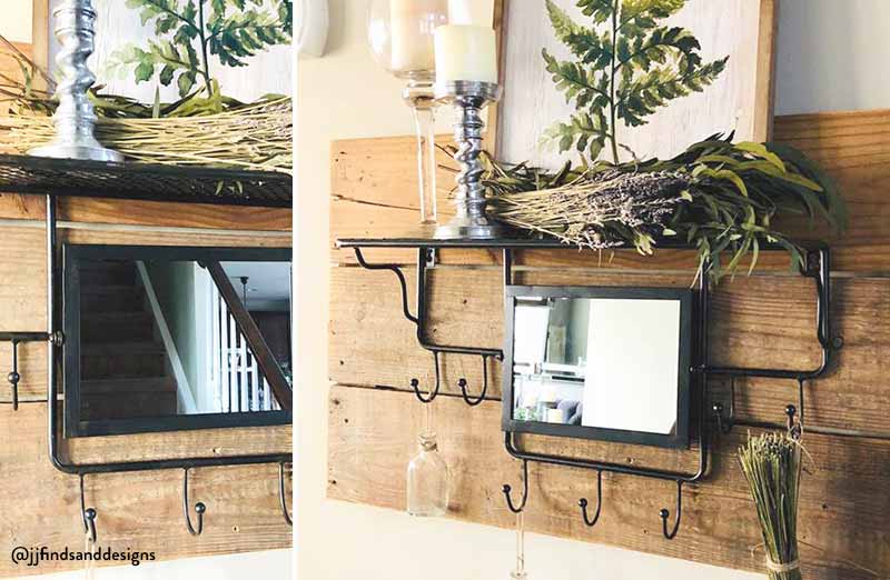 Mirror Shelf with Hooks